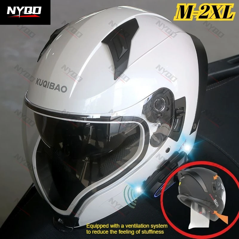 

Double Lens Motorcycle Full Helmet Drinking Water Lightweight Four Seasons Riding Helmet with Bluetooth Intercom Casco De Moto