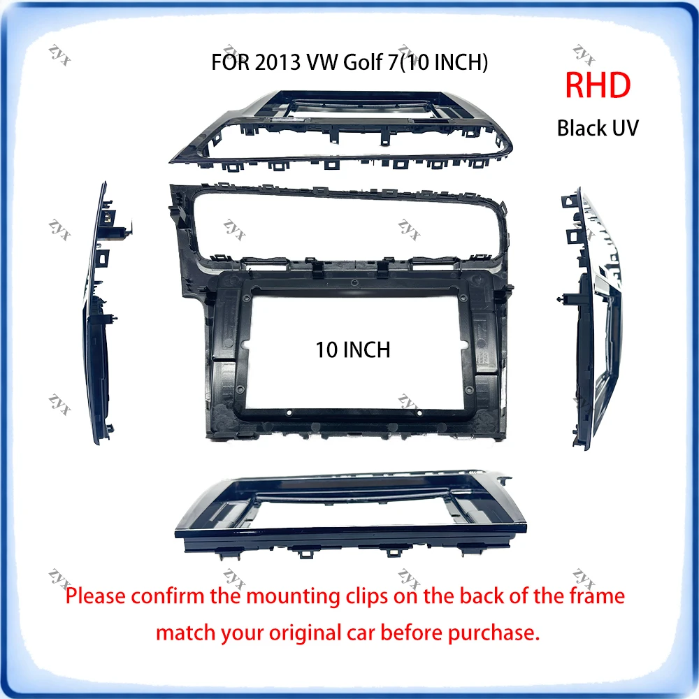 

Car Radio Fascia Frame For VW Golf 7 MK7 2013 10 inch Stereo Panel Wiring Harness Canbus Decoder