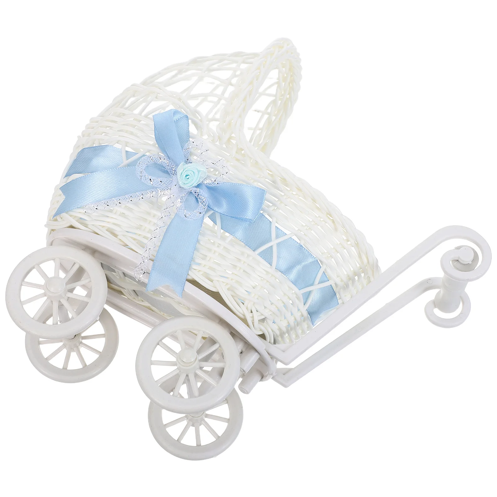 

Mini Rattan Trolley Basket Decor Handwoven Snack Serving Candy Storage Party Favor Wedding Centerpiece Wicker Carriage