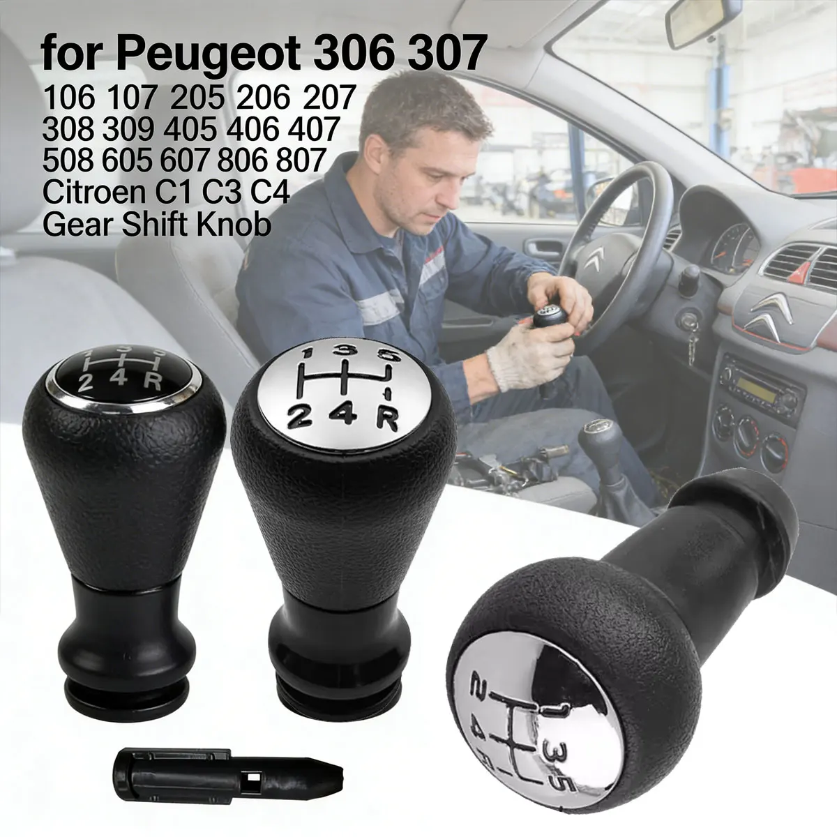 

1 Pc For Peugeot 306 307 106 107 205 206 207 308 309 405 406 407 508 605 607 806 807 Citroen C1 C3 C4 Gear Shift Knob