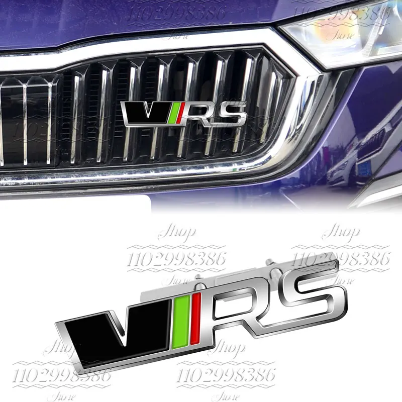 3D Metal VRS Car Grill Emblema, Tail Bumper Badge, Adesivo para Rapid, Octavia 2, 3, A5, RS, Kodiaq, Fabia Acessórios