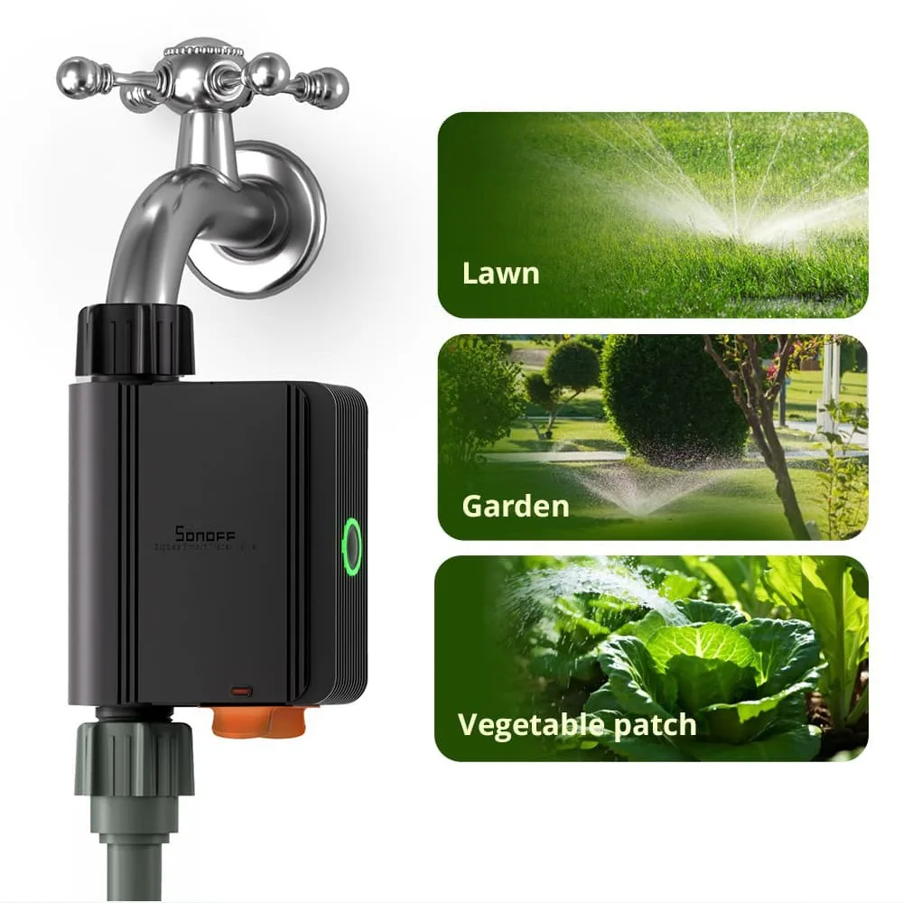 Zigbee Smart Water Valve SONOFF SWV IP55 Irrigation System Setting Controller Smart Home Automate Via Alexa Google Home EWeLink