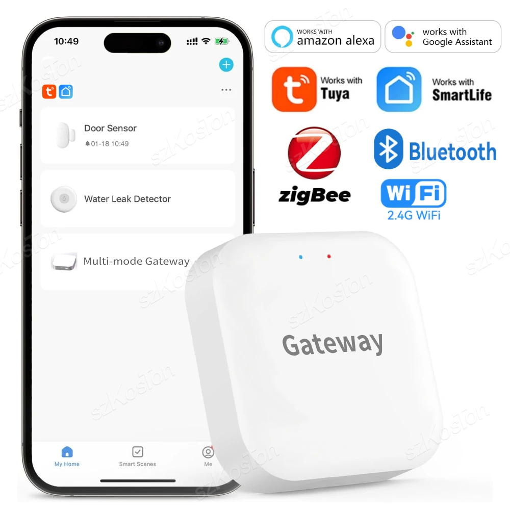 Tuya Smart Life Multi-mode Gateway Smart Home Automation Hub ZigBee WiFi Bridge Bluetooth Mesh Voice Control for Alexa Google
