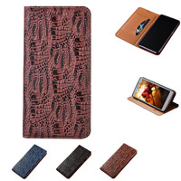 Natural Leather Case For UMIDIGI A15C A15 A13S A13 A11 Pro Max A9 A7 A7S A5 Crocodile Claws Pattern Magnetic Holder Flip Cover