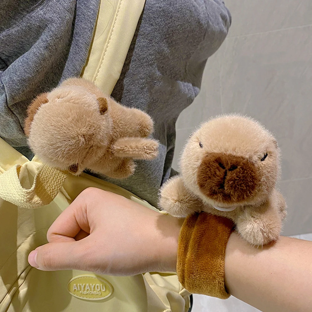 Gifts Plush Capybara Clapping Circle Personality Stuffed Animals Capybara Plush Toy Healing Wristband Interactive Toy