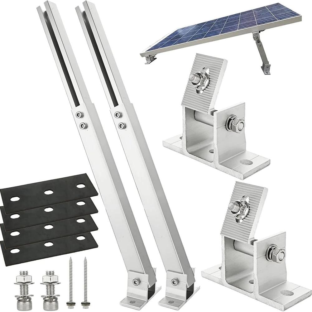 GYTB-Adjustable Solar Panel Tilt Mount Brackets Aluminum Alloy Solar Panel Mounting For Flat Surface Roof RV Boat Off-Grid
