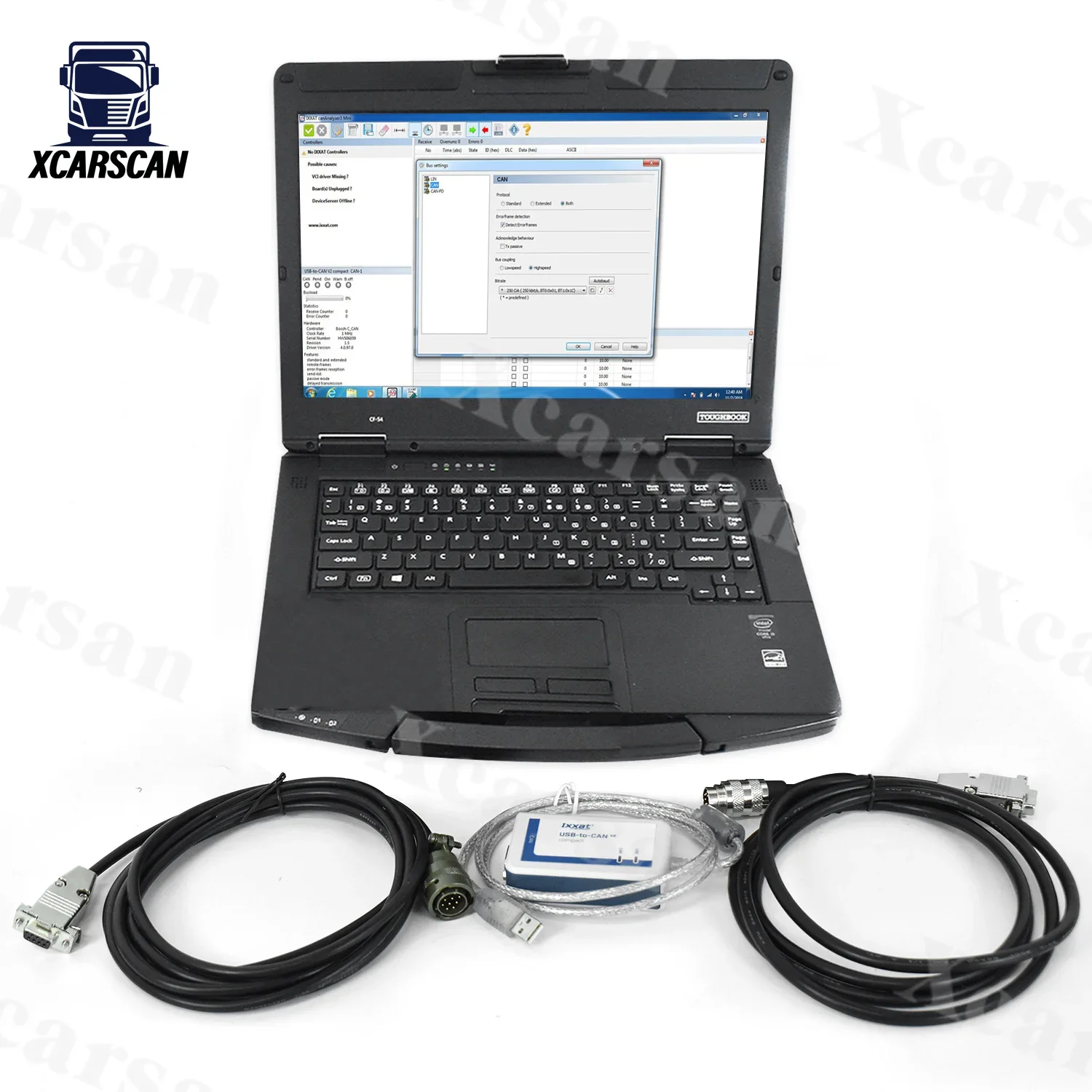 CF53 Laptop COMPACT IXXAT For MTU (USB-to-CAN) 2.74 software Truck Diagnostic tool Diesel engine scanner tool