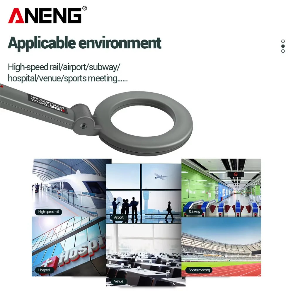 Handheld Metal Detector Metal Pinpointing Detector Portable Scanner ANENG DM3004A Metal Gold Detector Body Search Tester