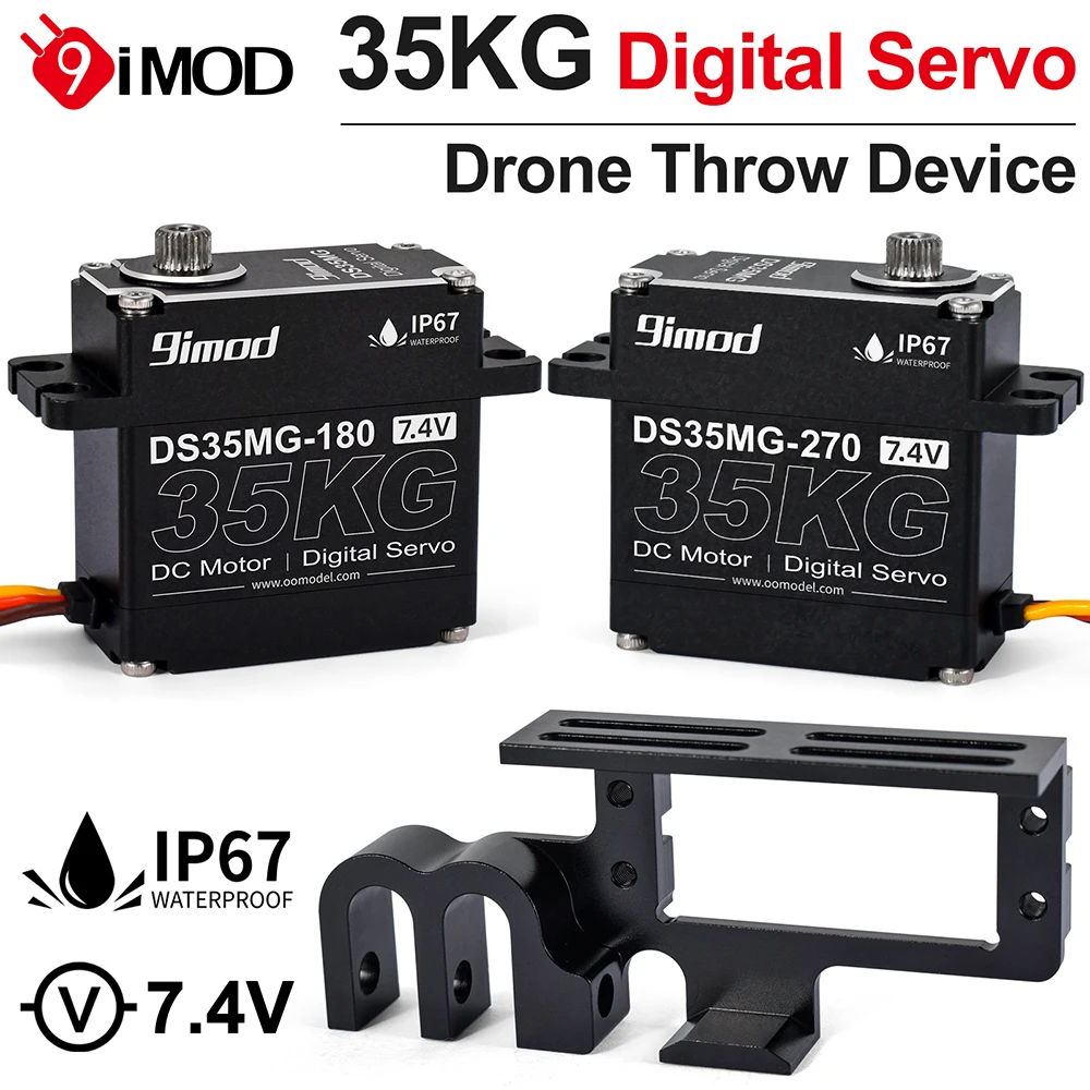 

9IMOD Aerial Vehicle Throw Device 35kg Servo Full Aluminum Case IP67 with Servo Throw Device for RC Drone Heli Multicopter