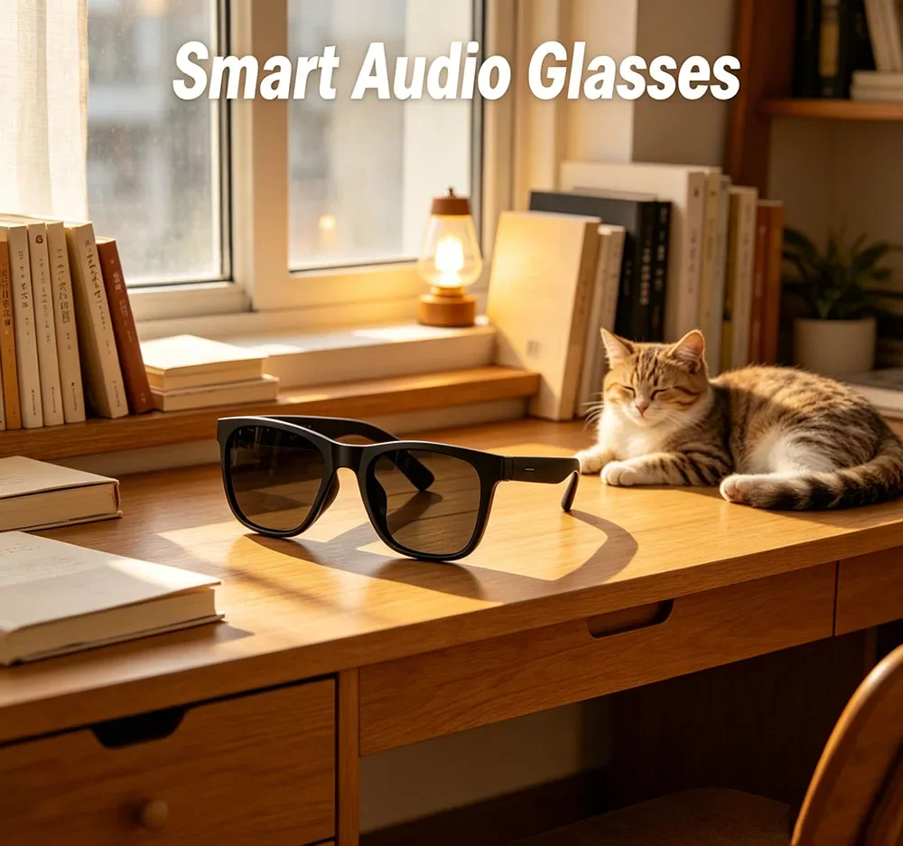 

Trendy Men Women AI Smart Glasses Wireless Bluetooth Headphone Touch Photography Premium Intelligent Voice Assistant