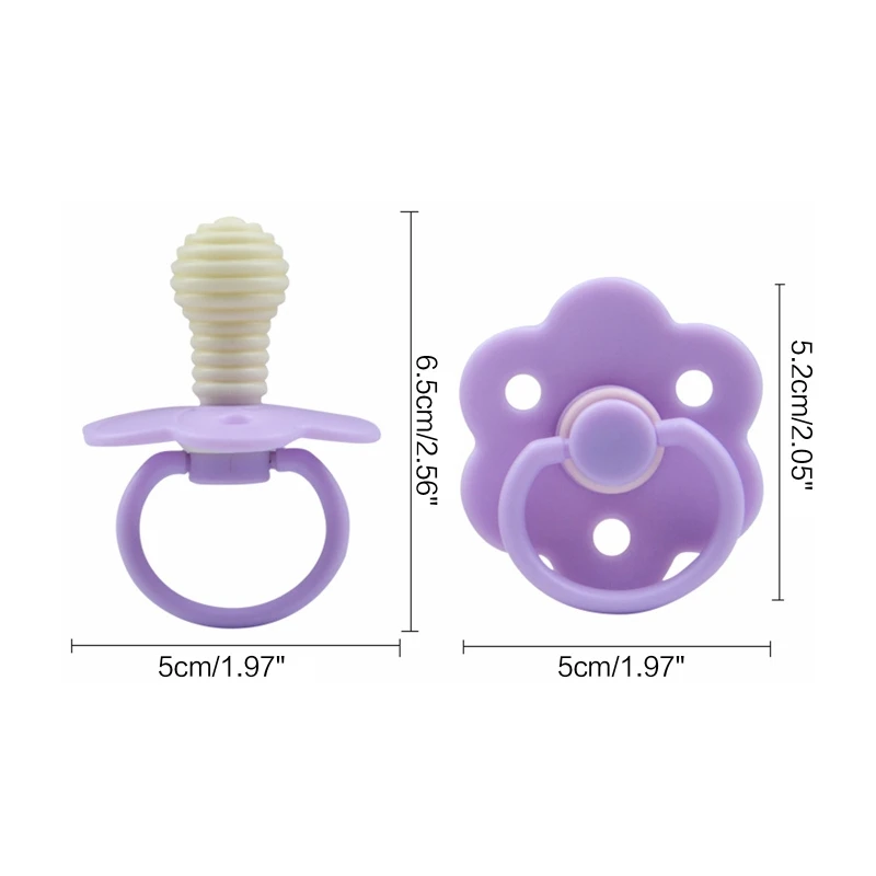 N80C Baby Soother Pacifier Silicone Pacifiers with Collapsible Handle 3 Air Holes Added Safety for Boys Girls Ages Newborn 0-6