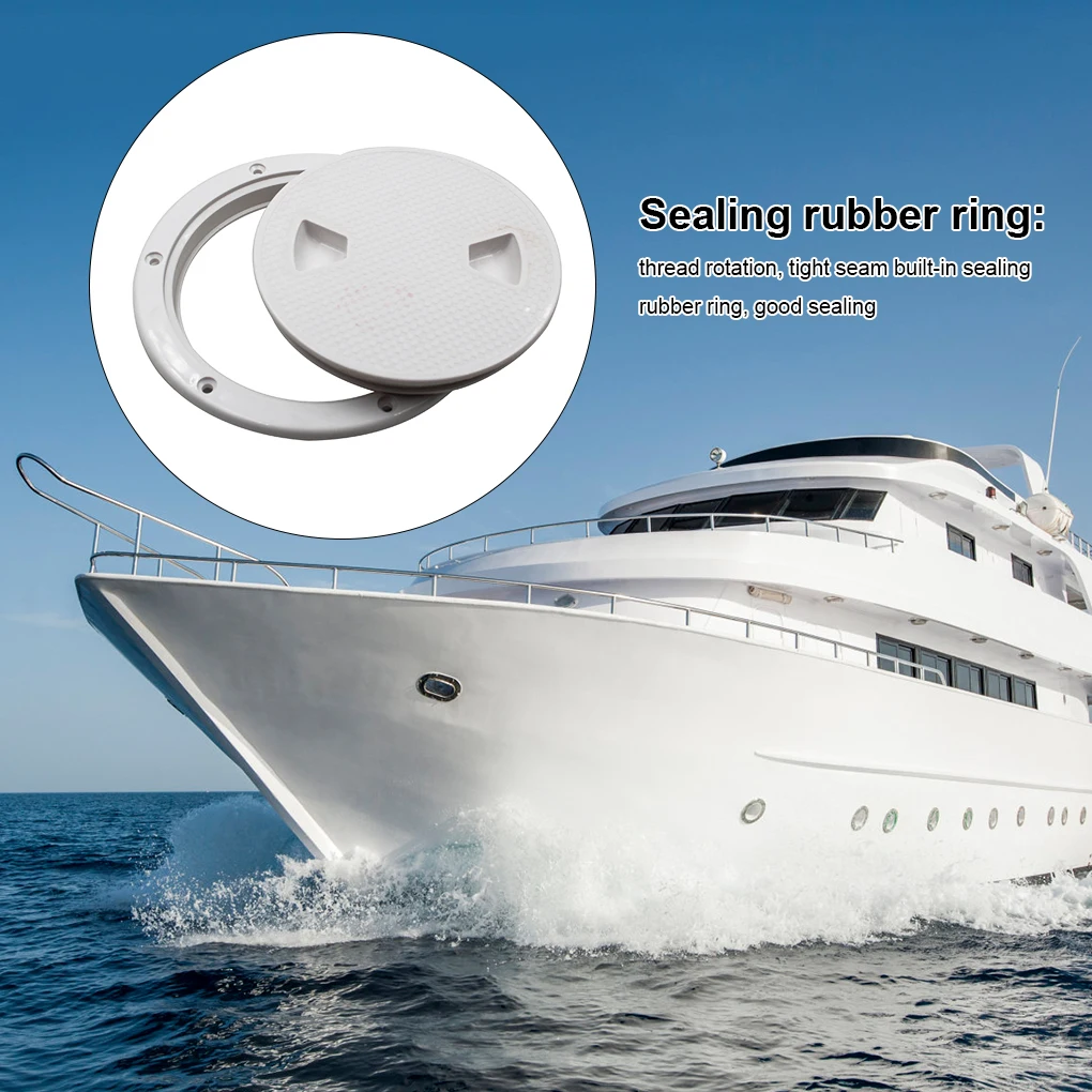 6 Inch Boat Inspection Hatch Plastic Circular Deck Plate Seal Thread Portable Water Sports Cover Hardware Part