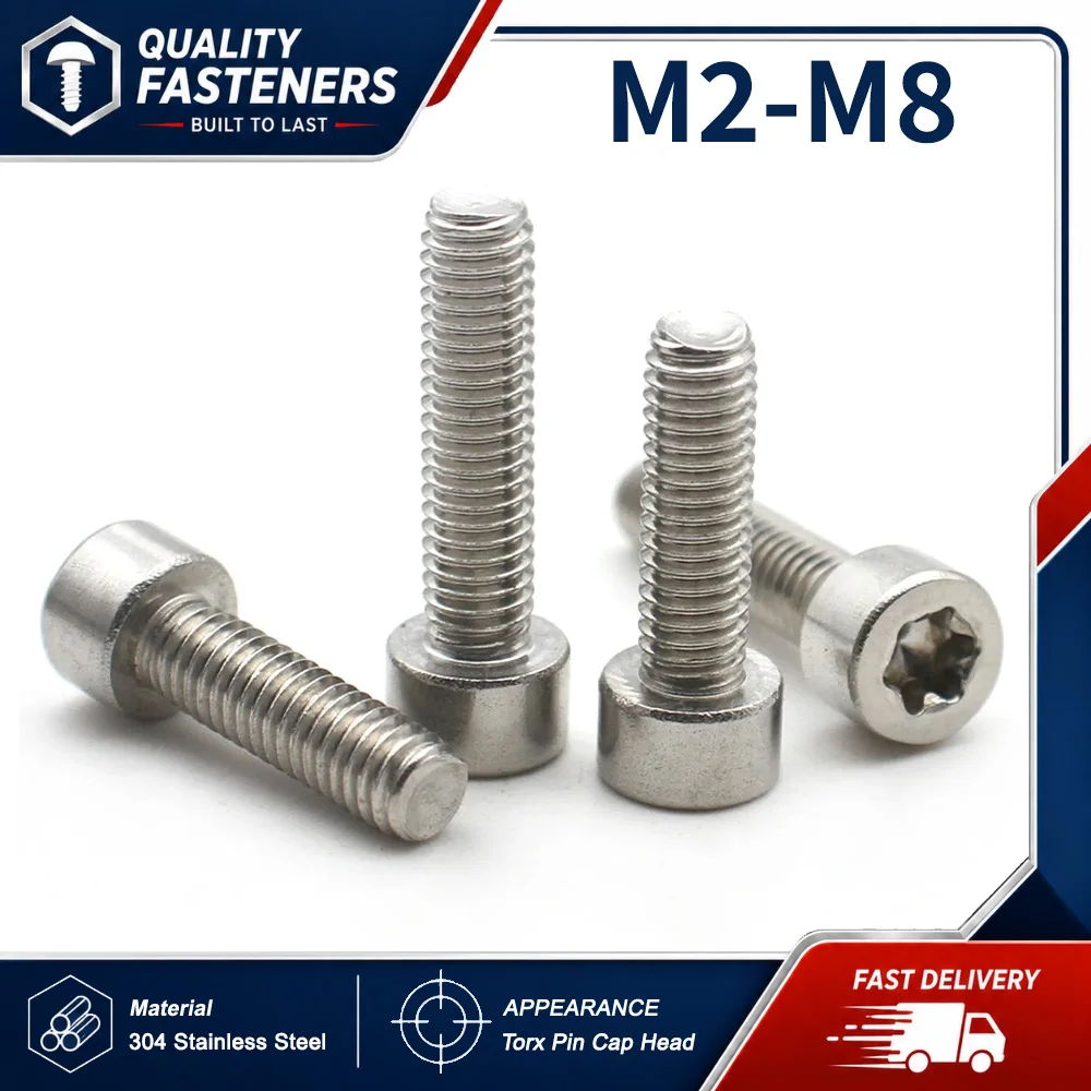 M2 M2.5 M3 M4 M5 M6 M8 304 Stainless Steel Tamper-Proof Torx Security Cup Head Screws Hex Socket Flower Head Cylindrical Bolts