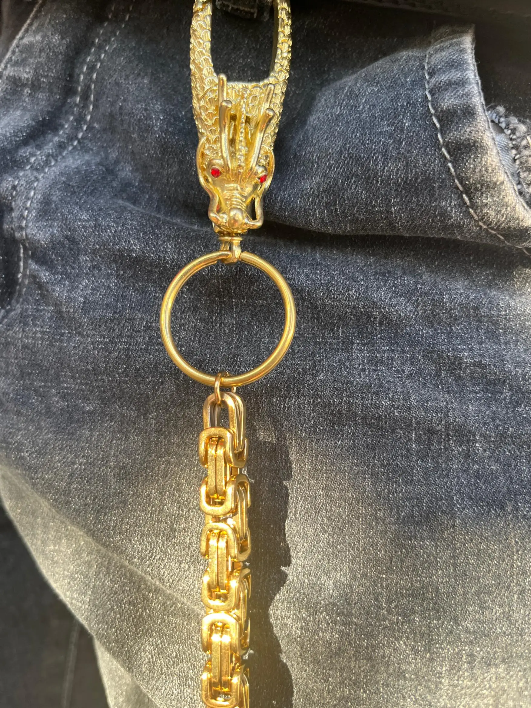 Solid brass pants chain high-end denim accessories