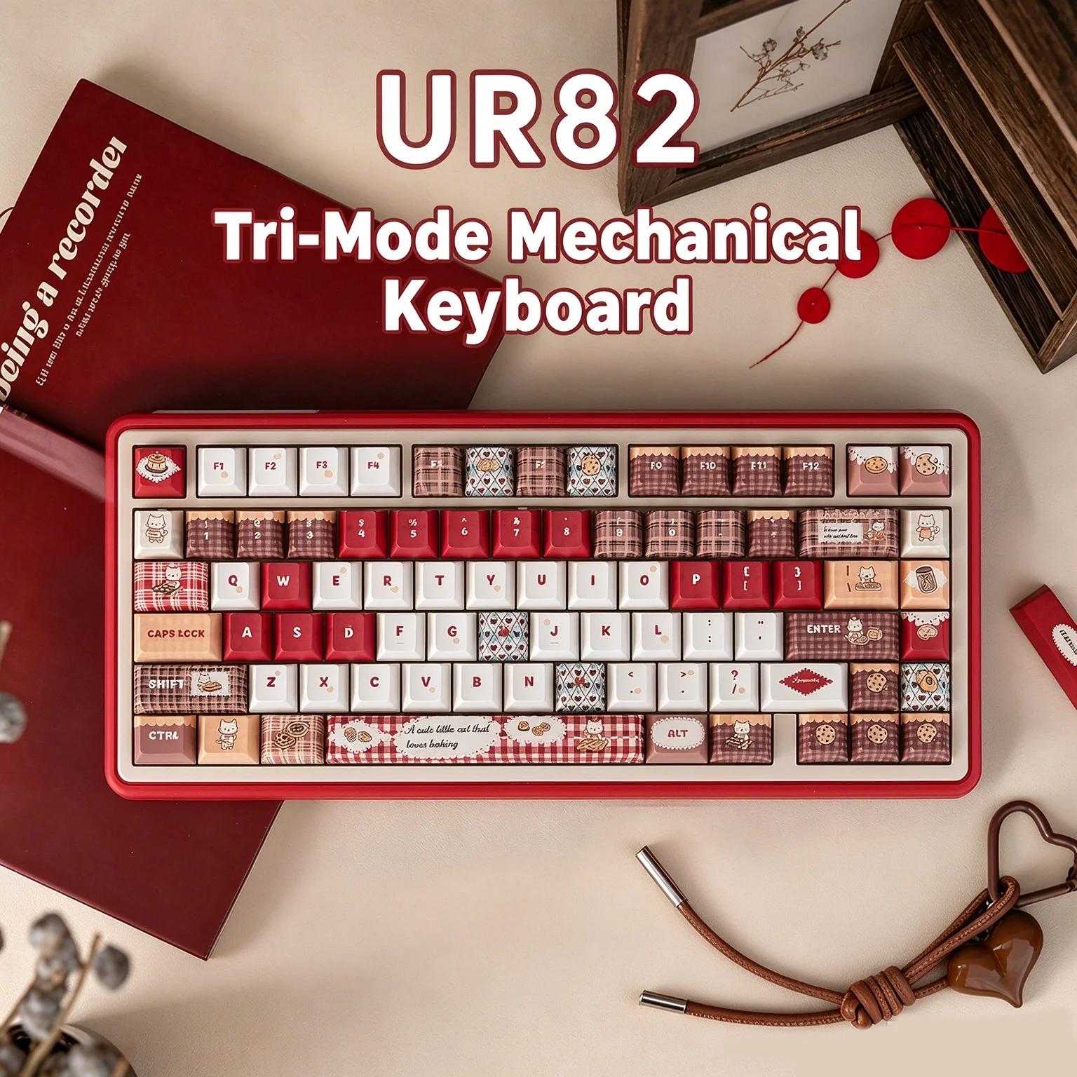 UR82 Mechanical Keyboard Tri-mode Gasket RGB Hot-Swap Custom Cute Girl Office Gaming Keyboard Drive Programmable Keyboard