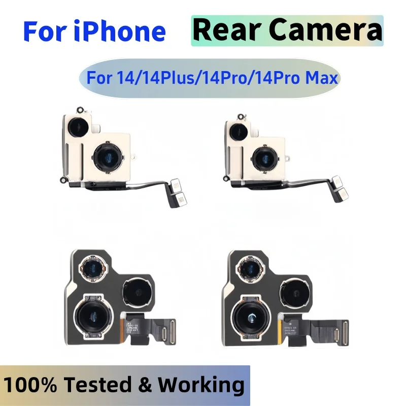 Tested Back Rear Camera Main Lens Flex Cable Camera module For iPhone 11 12 mini 13 Pro 14 15 12Pro Max Rear Camera Repair Parts