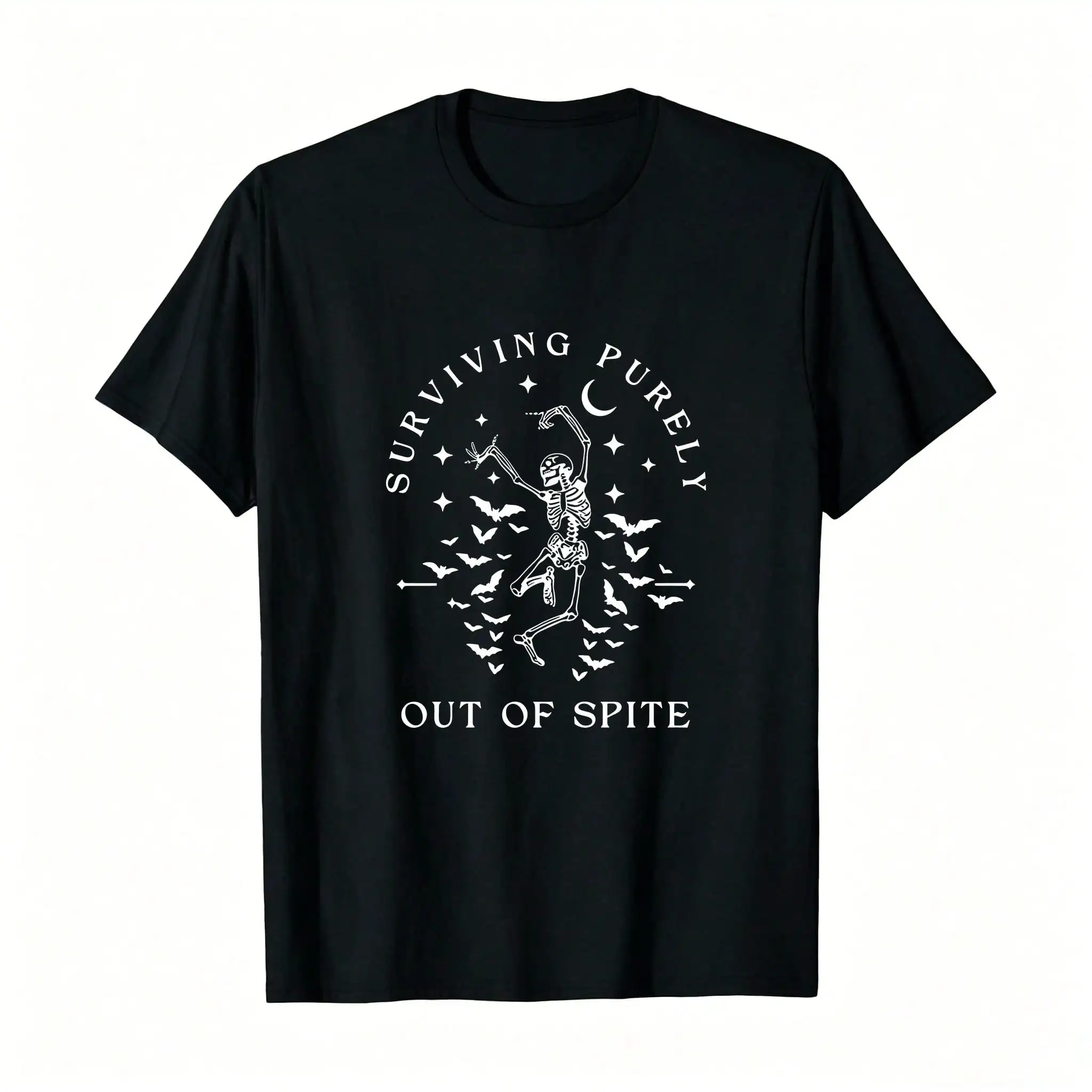 Surviving Purely Out Of Spite Print Outdoor S, Pullovers, And Sweatshirts,Graphic  Sudaderas Para Hombre Long Sleeve _,Breathable And Comfortable Short-Sleeved Round-Neck Top, Suitable For All Seasons, Everyday Wear For Women