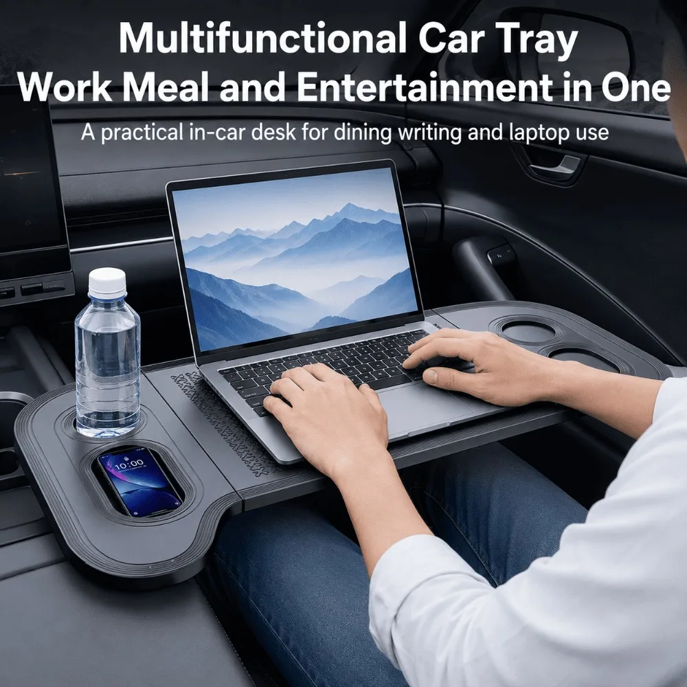 Steering Wheel Tray For Universal Vehicles Multifunctional Car Table Food Dining Writing Laptop Desk Portable Interior Accessory