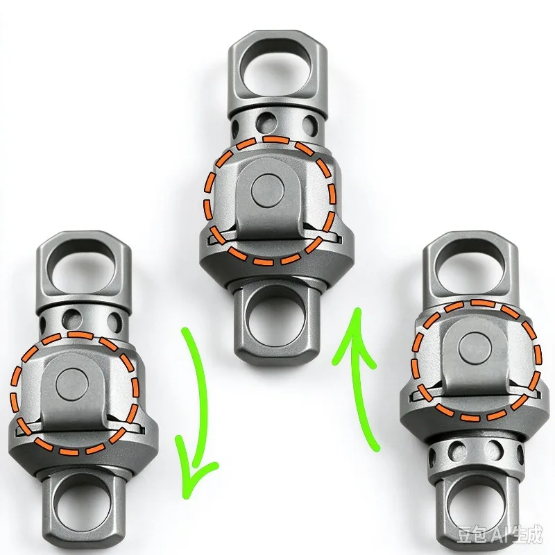 Titanium Alloy Magnetic Keychain Outdoor Camping 360° Rotatable Mini Quick Release Quickdraw Buckle Pendant Ultralight EDC Tool