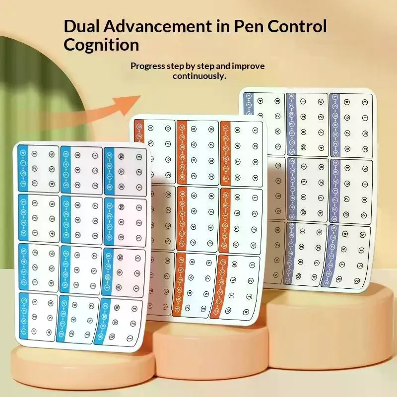 Reusable A4 Training Cards 12 Pages Visual Exercises For Kid's Memory And Concentration Hand-Brain Coordination Action Practice