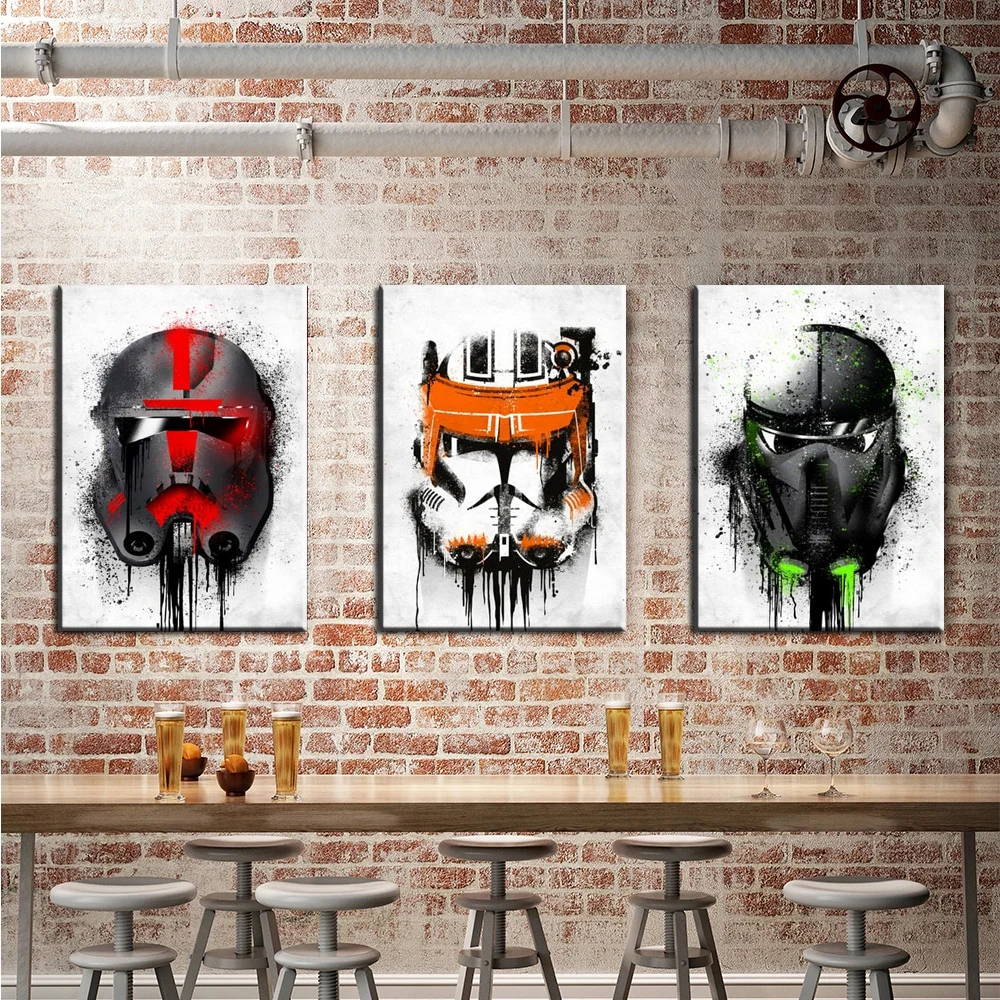 Canvas Wall Arts Poster Painting Helmets Graffiti Wallpaper Picture Print Home Decor For Living Room Artwork Bedroom Mural Frame