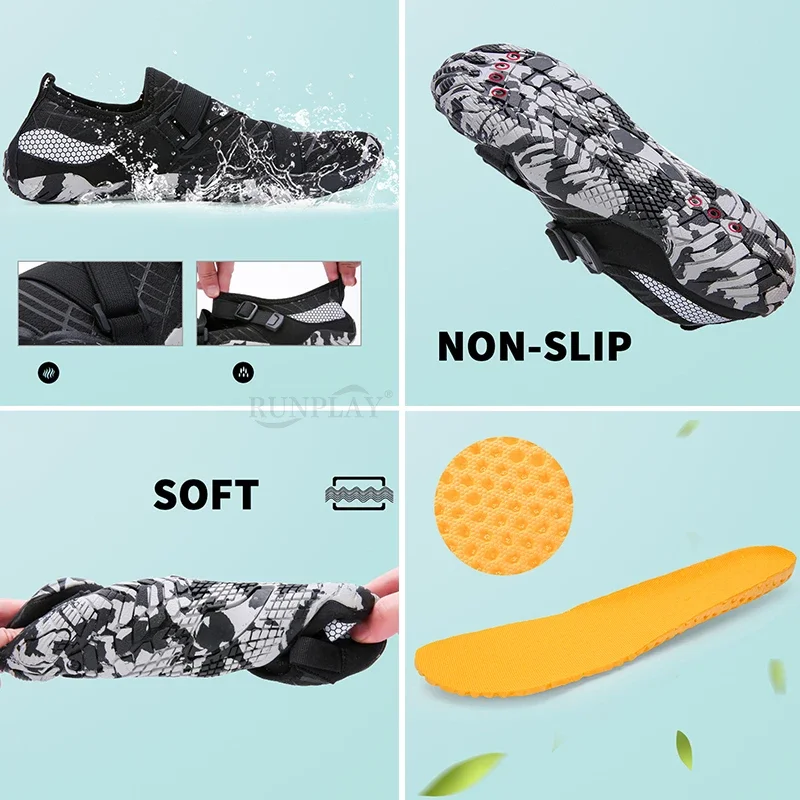 Barefoot Aqua Shoes Mens Womens Swimming Water Sports Shoes Upstream Beach Sandals Yoga River Sea Diving Surfing Wading Sneakers