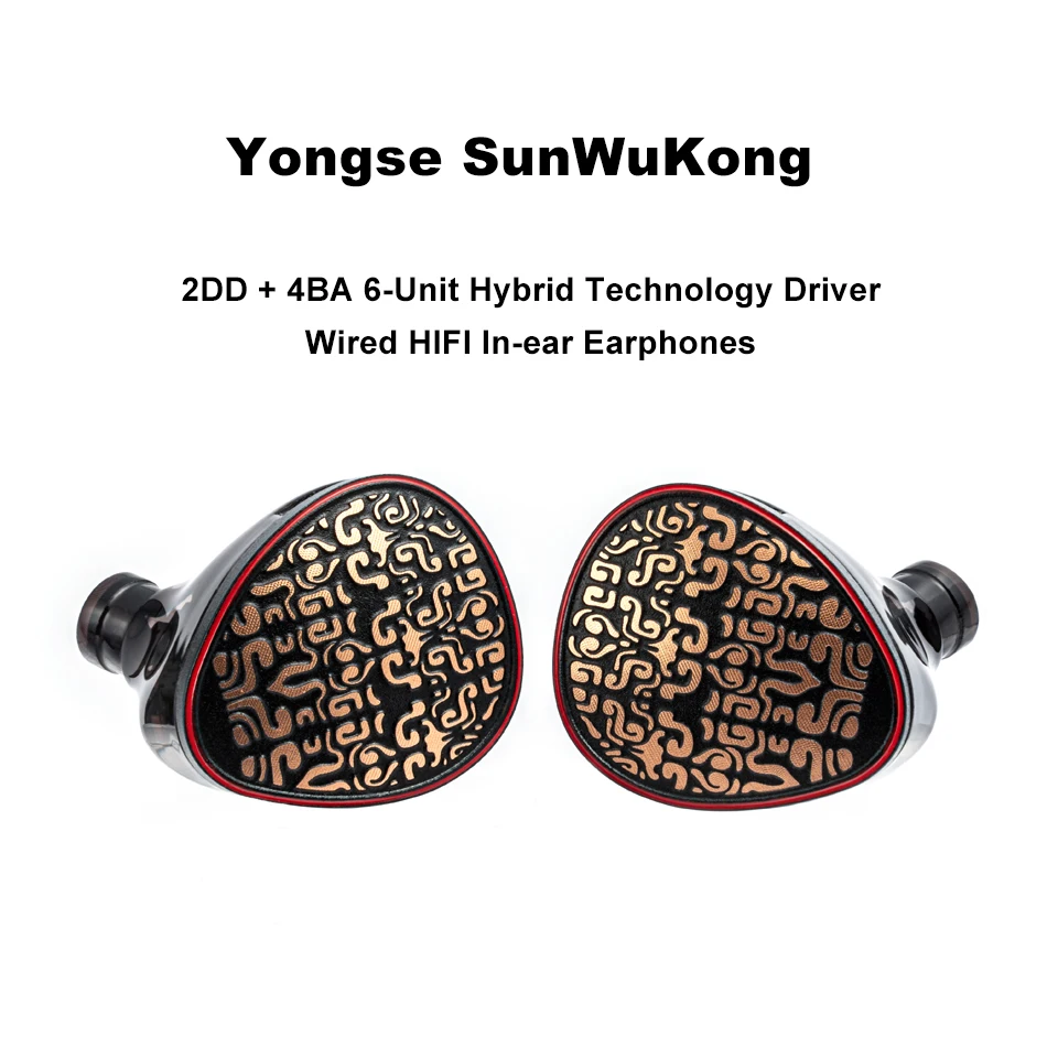 Yongse SunWuKong 2DD + 4BA 6-Unit Hybrid Technology Driver Wired HlFl In-ear Earphones