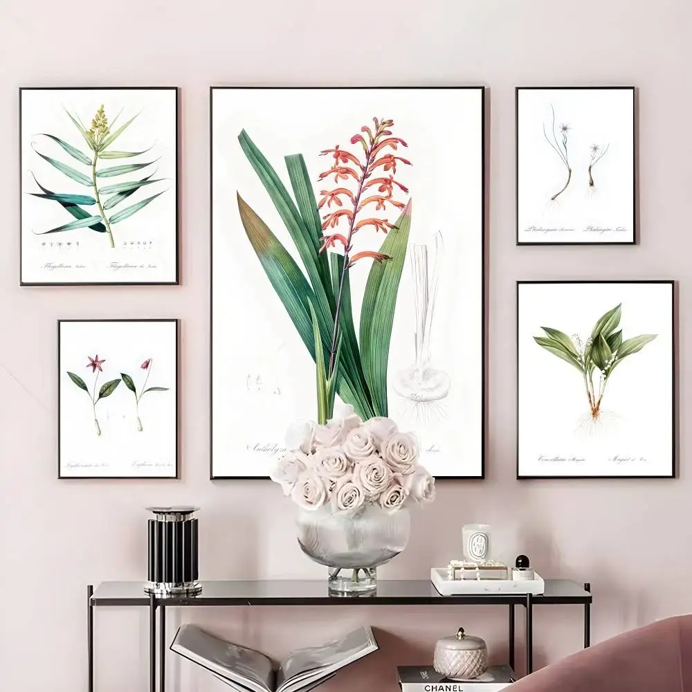 

Fishion Plants Wildflower Nordic Poster Home Living Bed Room Bar Hallway Sticky Wall Art Printing Waterproof Aesthetic Decor