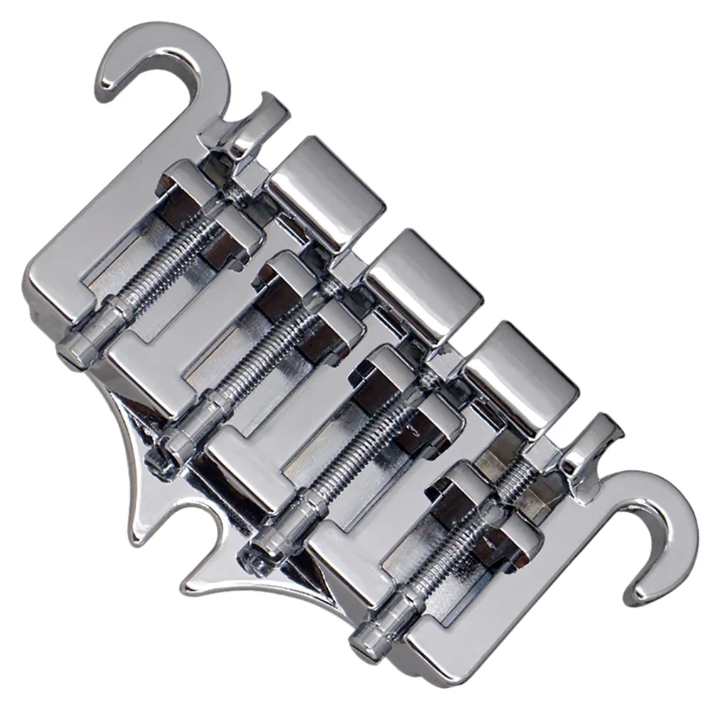 

BABP 3 Point 4 String Bass Bridge Tailpiece Zinc Alloy Bridges with Saddle Replacement Parts for Gibson EPI Style Bass,Silver
