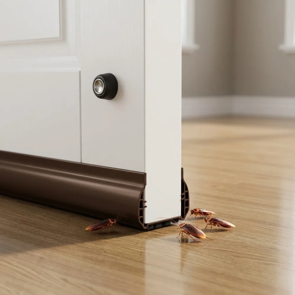Under Door Draft Stopper Door Seam Sealing Strip Minimizes Sound Transmission Long-lasting Performance Thick PVC Material