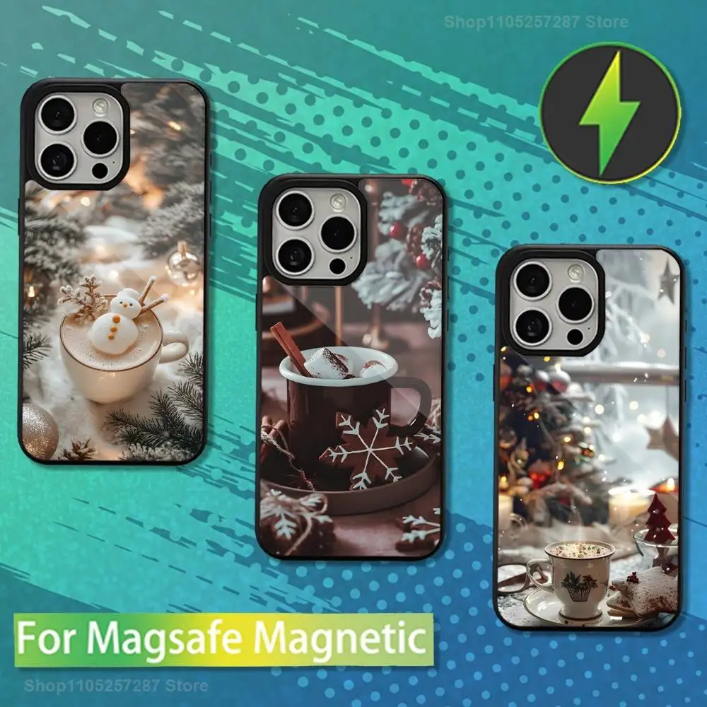 

Christmas Art Coffee Phone Case For iPhone 13,12,11,16,15,17,14,Pro,Max,Plus,Mini, For Magsafe,Magnetic Wireless Charging