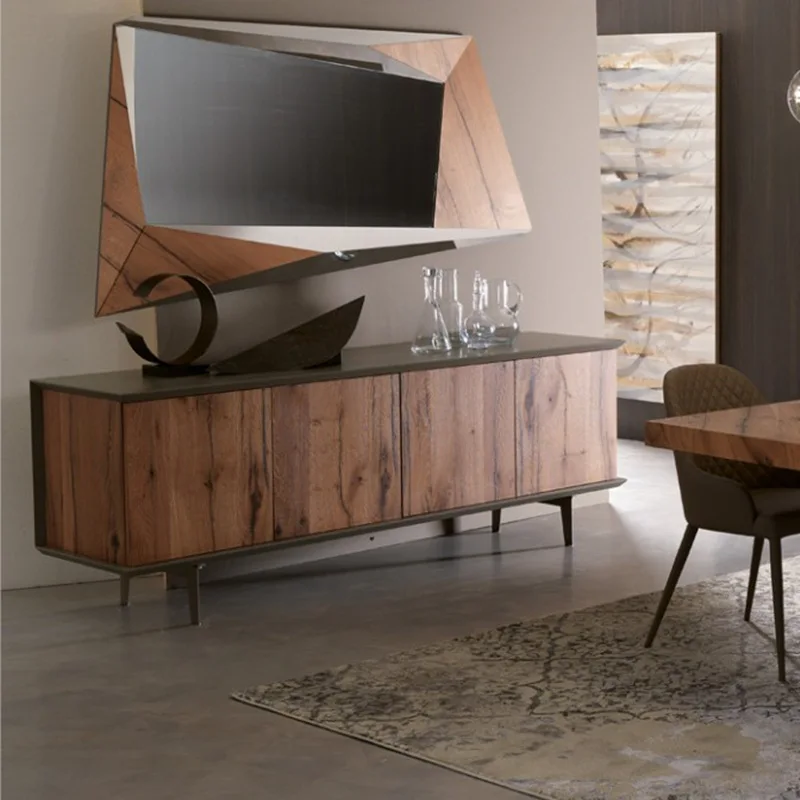 Mobile laterale da pranzo con vernice per pianoforte nordica, mobile TV moderno e semplice per soggiorno, arte del tè