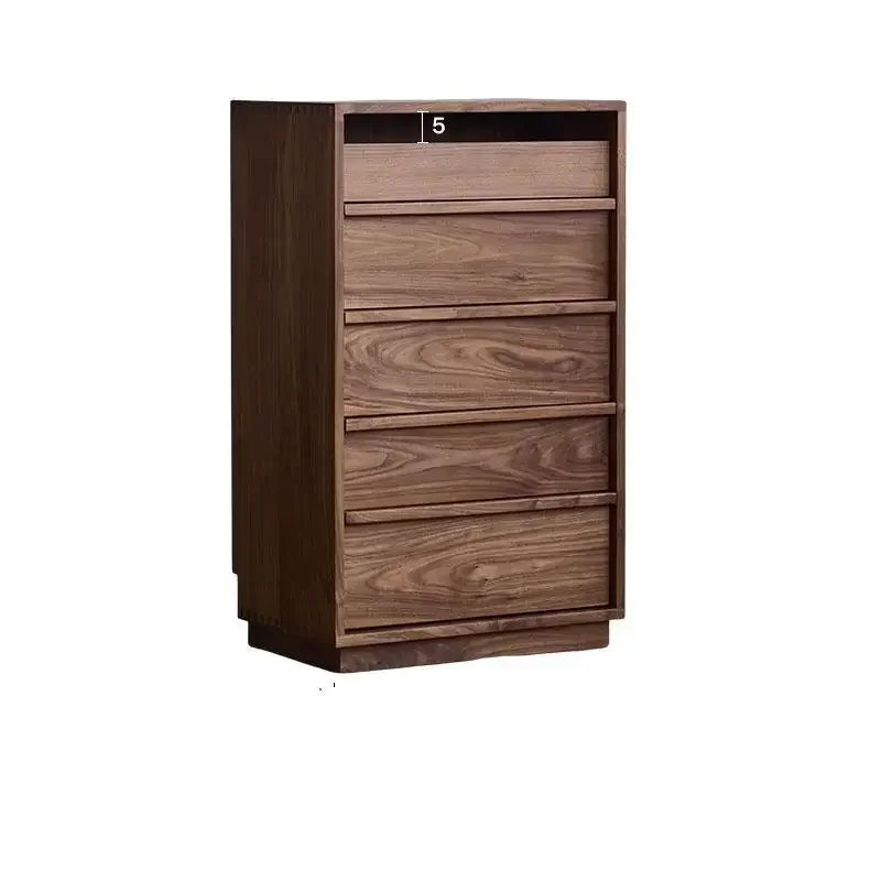 

North American black walnut bone line six-chest cabinet Nordic solid wood bedroom side cabinet