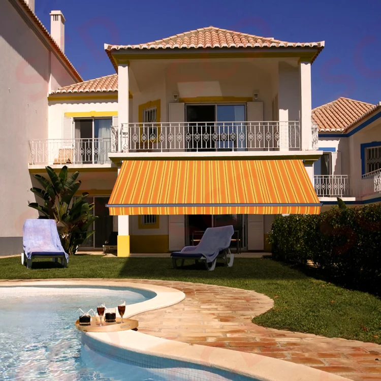 Outdoor Balcony Aluminum Electric Manual Sun Shade Retractable Awnings Motorized for Sale