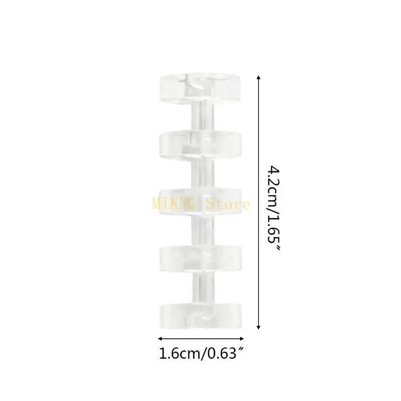 5 anillo plástico transparente Aperación peine unión 0.63 pulgadas/1.6cm 80 hojas Capacidad Mejor venta