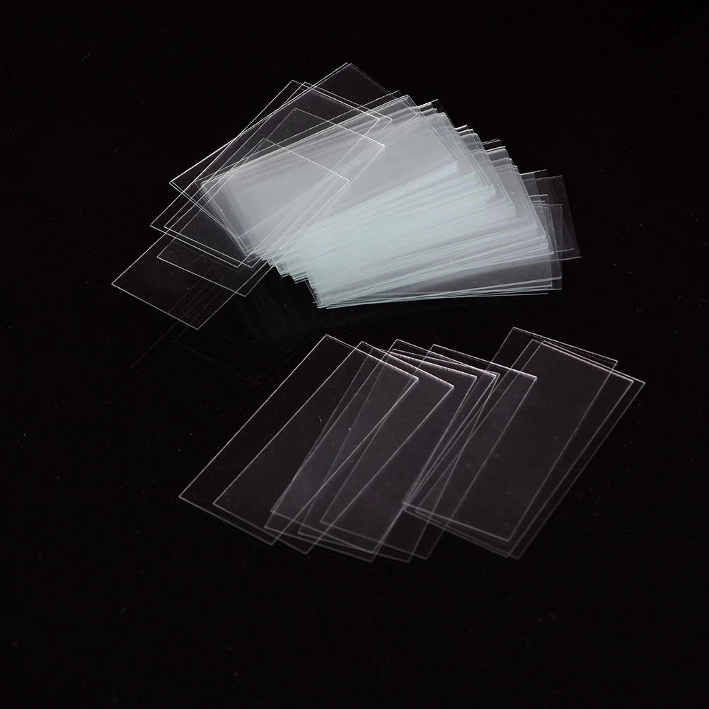 100 Pcs Transparent Square Glass Slides Coverslips Coverslides For Microscope Optical Instrument Microscope Cover Slip