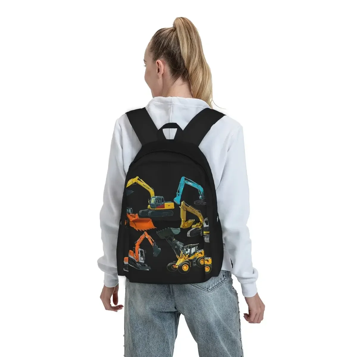 Construction Truck Excavator Backpacks Bookbag Children School Bags Rucksack Travel Rucksack Shoulder Bag Large Capacity