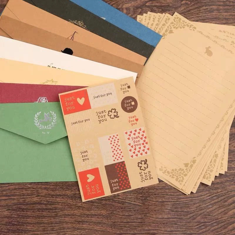 1 Set Envelope Letter Paper Vintage Pattern Special Paper Writing Paper A5 Handwritten Love Letter Stationery School Supply