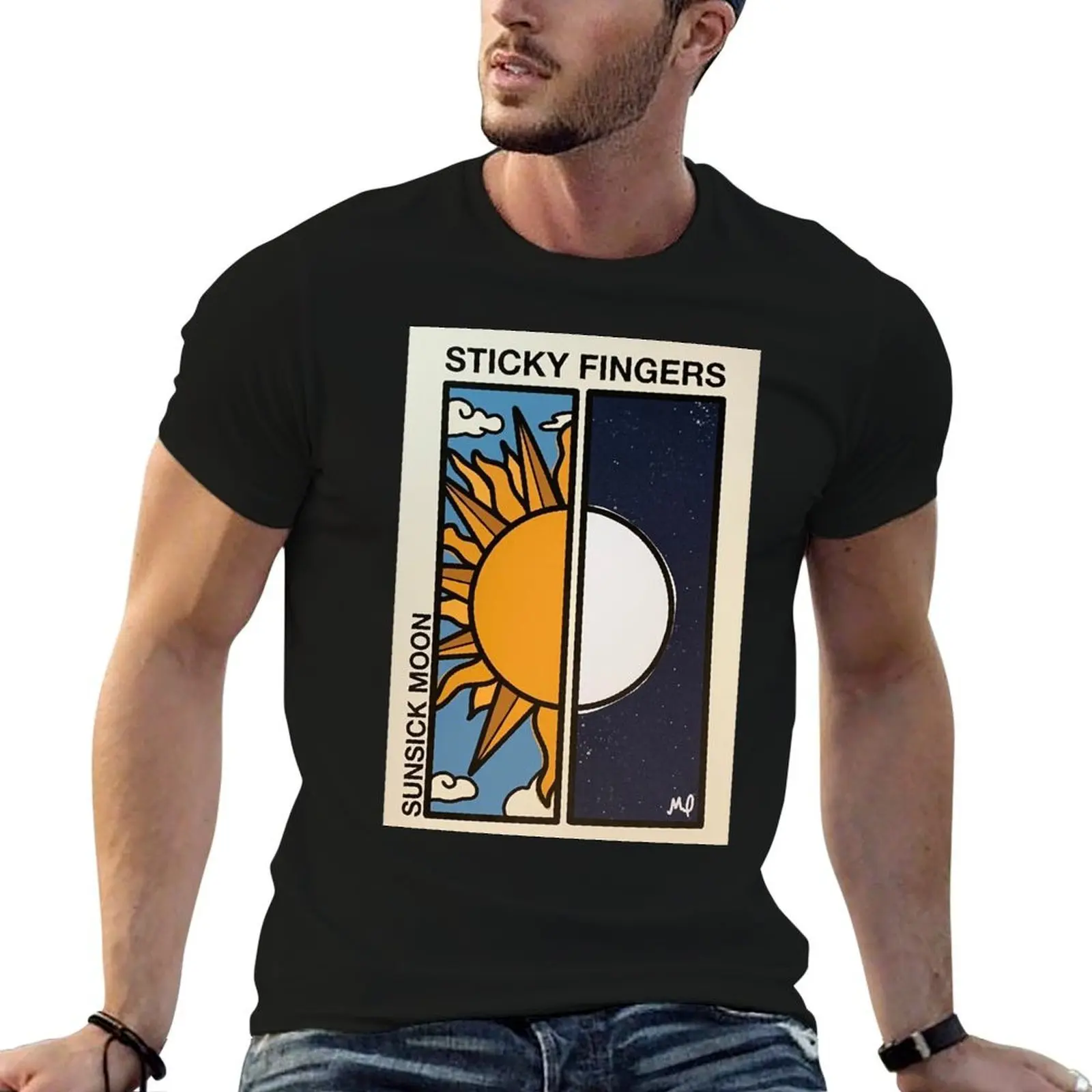 

STIFI Poster Sunsick Moon T-Shirt t shirts with prints anime tshirt T-Shirt