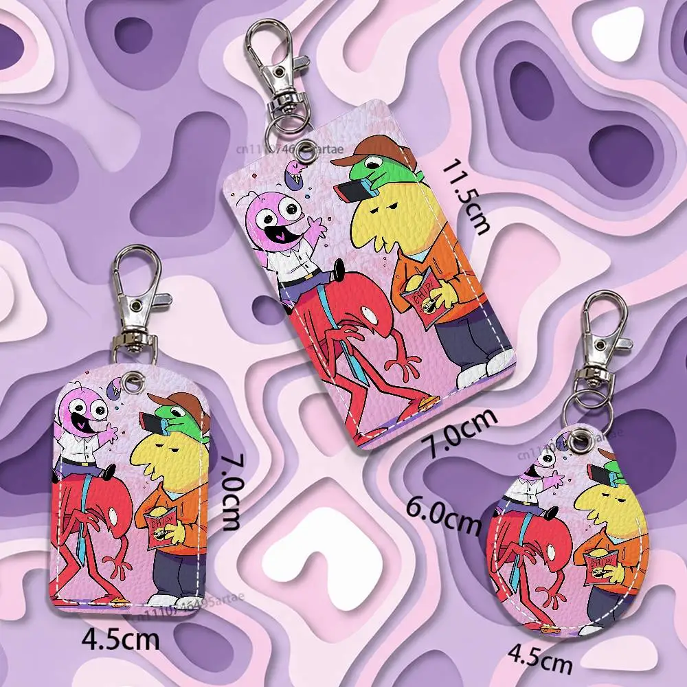 S-Smiling F-Friends Custom Card Case Leather Card Holder Keychain Key Ring Transportation Card Case view 5