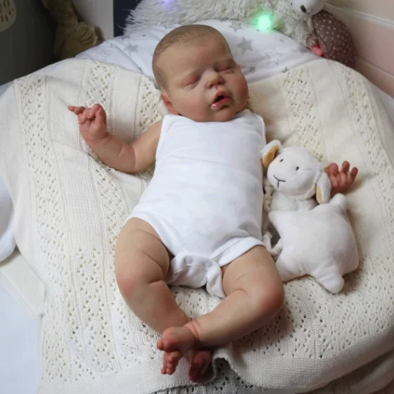55 cm Cloth Body Newborn Soft Silicone Asleep Lifelike Real Touch Princess Muñecas Reborn Baby Girl Christmas Gift Toddler Toy