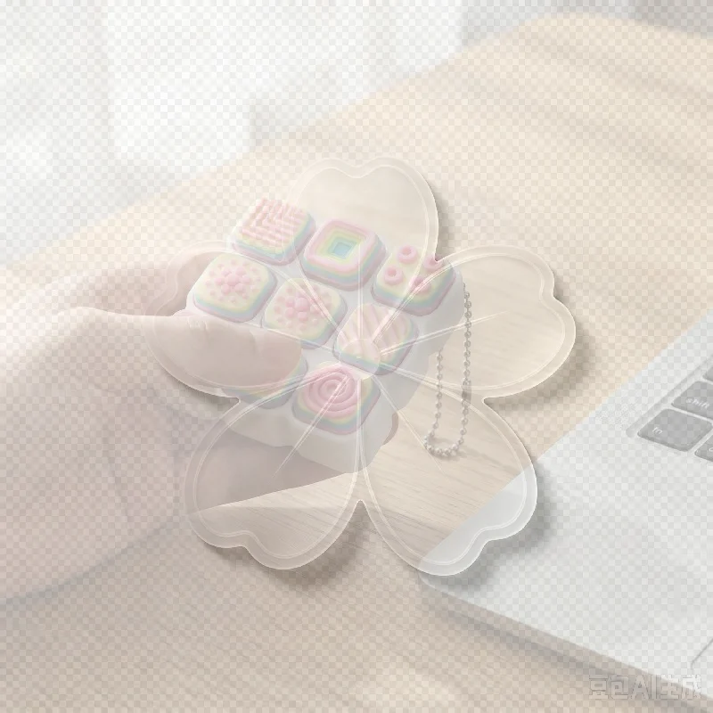 Cute 9 Keys Keys Button Keycap Portable Push Button Fidget Keyboard Keychain Decompression Clicker Keychain Pass The Time