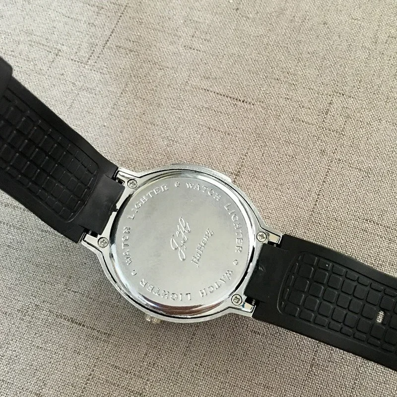 EDC Reloj Multifuncional Inflable Butano Metal Cigarrillo Lighte r Juguetes Gadget Hombres (Sin Gas)