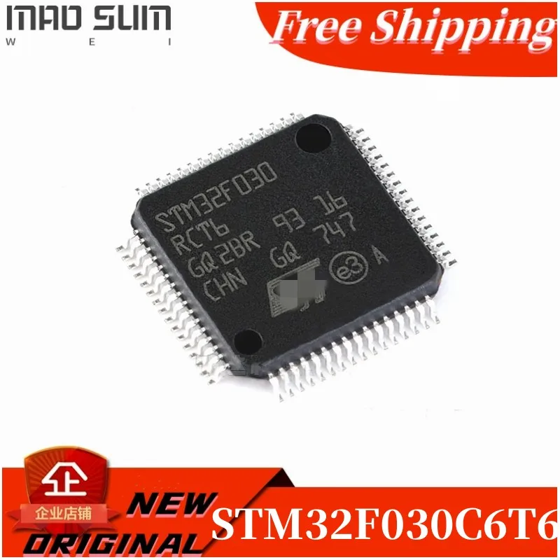 FREE SHIPPING 10PCS/LOT STM32F030C6T6 STM32F030C6T6TR STM32F030CbTb STM32 F030C6T6 LQFP-48 MCU Value-Line ARM MCU 32kB 48 MHz