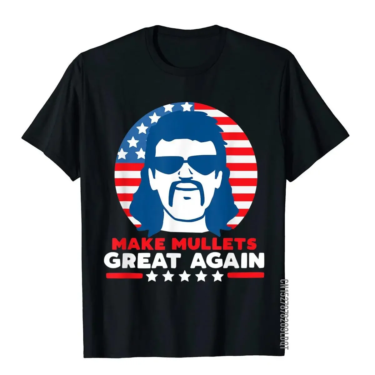 Make Mullets Great Again Vintage 80s Hair Party USA Dark T-Shirt 3D Style T Shirts For Men Cotton Tops Hip Hop Short Sleeve new