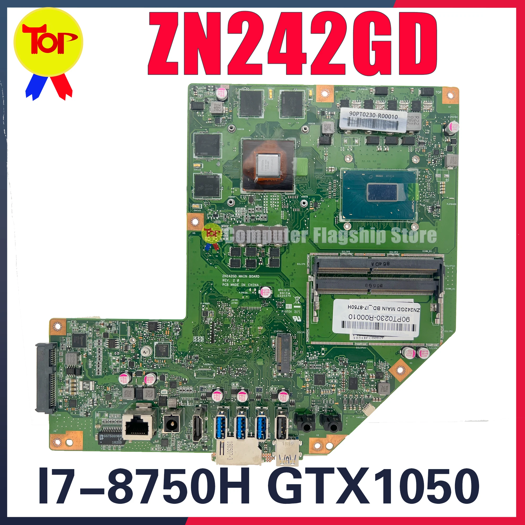 

ZN242GD Laptop Motherboard For ASUS Zen AiO ZN242 ZN242G Mainboard I5-8300H I7-8750H GTX1050/V4G 100% Working