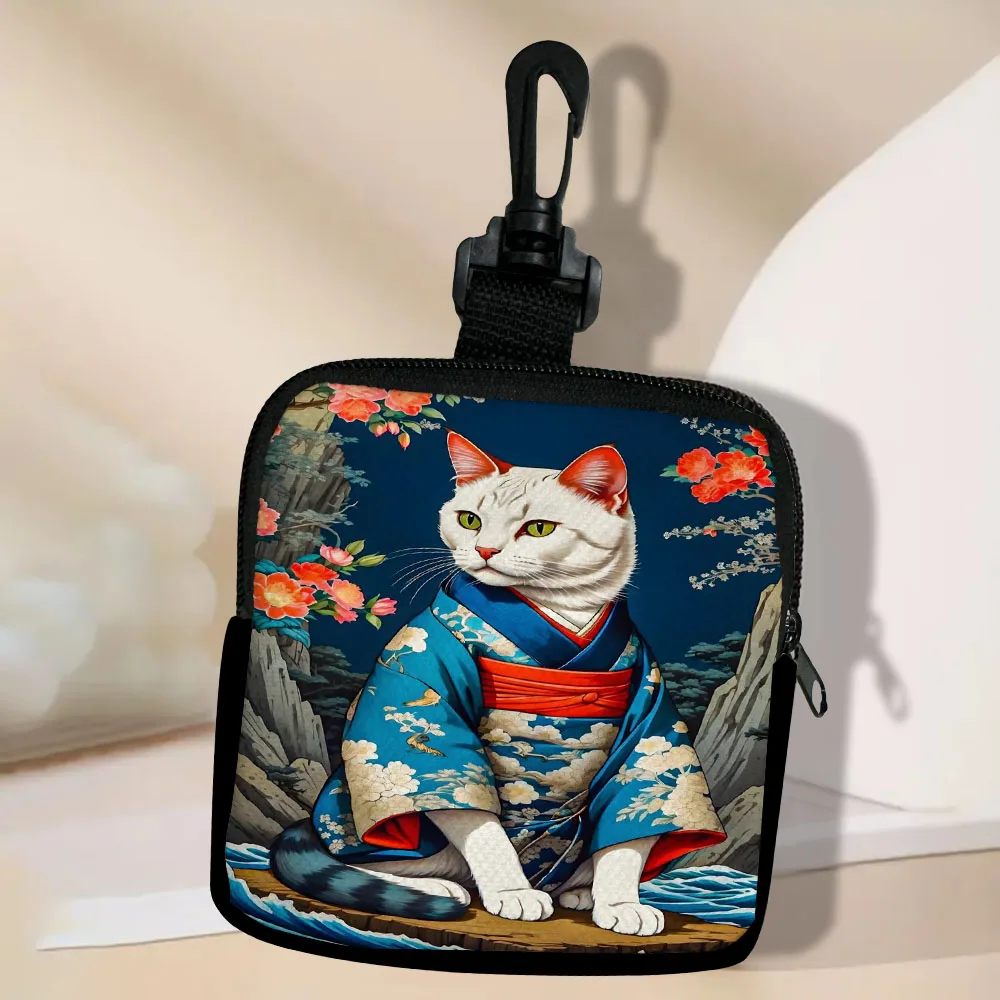 

Cute Cat in Kimono Women Wallet Mini Purse Coin Purse Fresh Cute Card Bag Sanitary Napkins Bag Earphone Bag 5.23