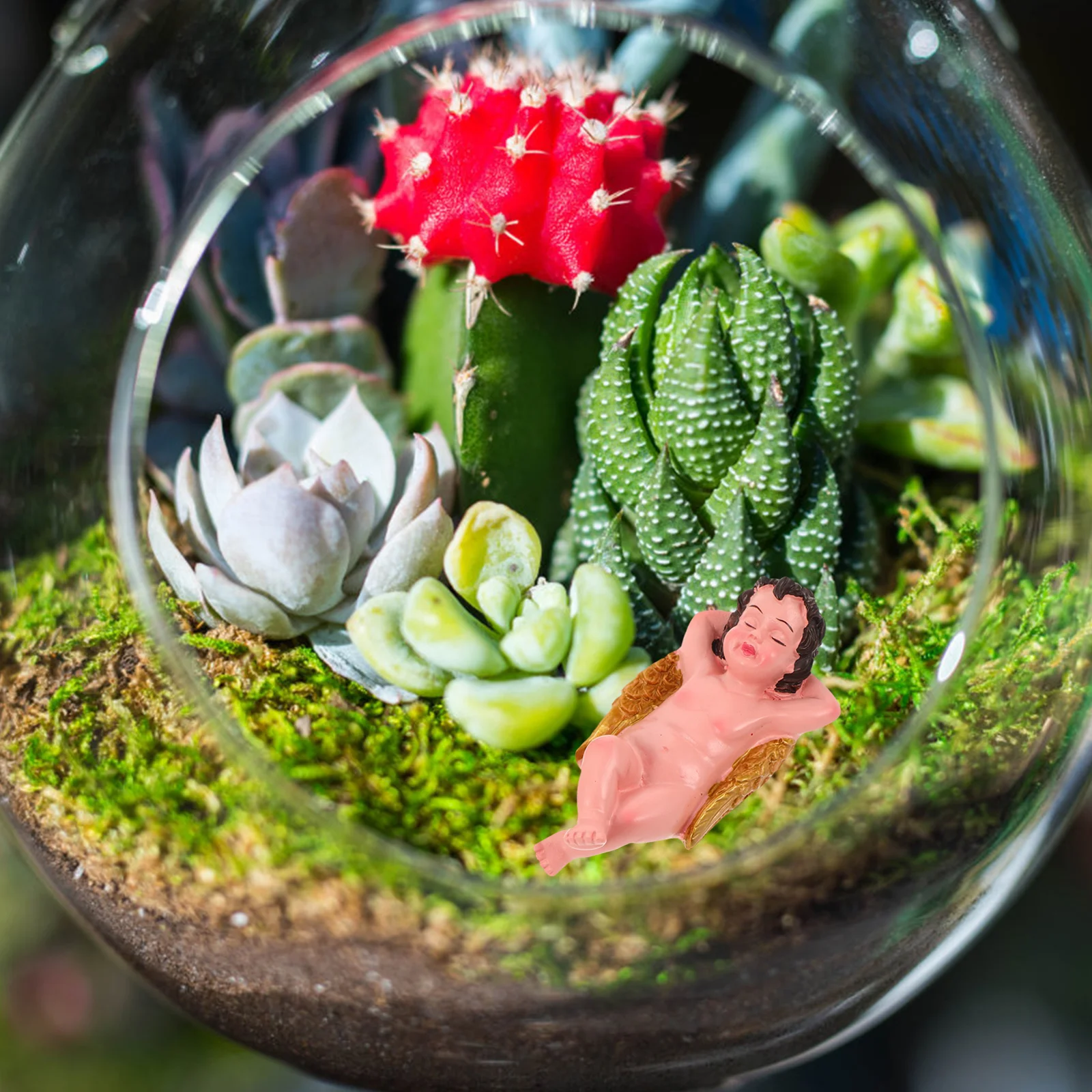 2 stücke Amor Kreative Dekor Miniatur Skulptur Dekoration Statuen Für Hof Hof Landschaft Ornament Harz Statue Miniatur