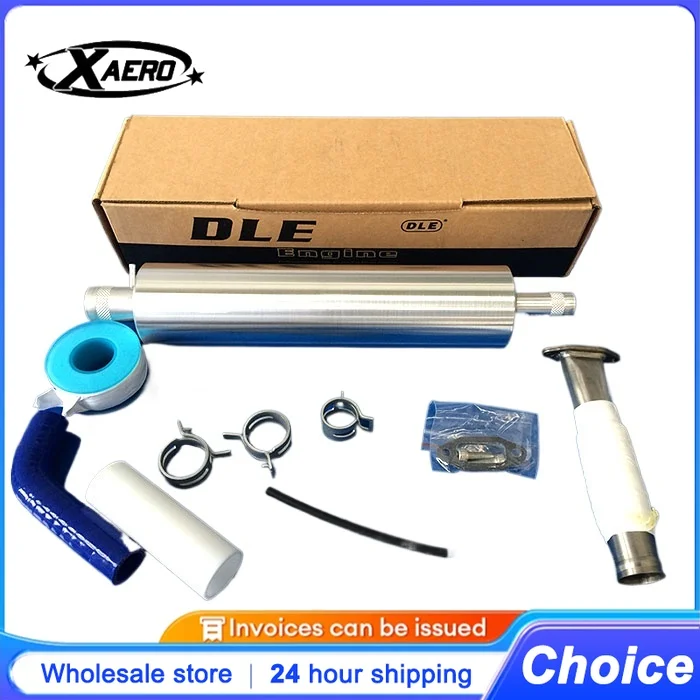 Original DLE35RA Long Exhaust Pipe Muffler Set with Accessories  Stainless Steel for RC Airplane Helicopter Gas Engine