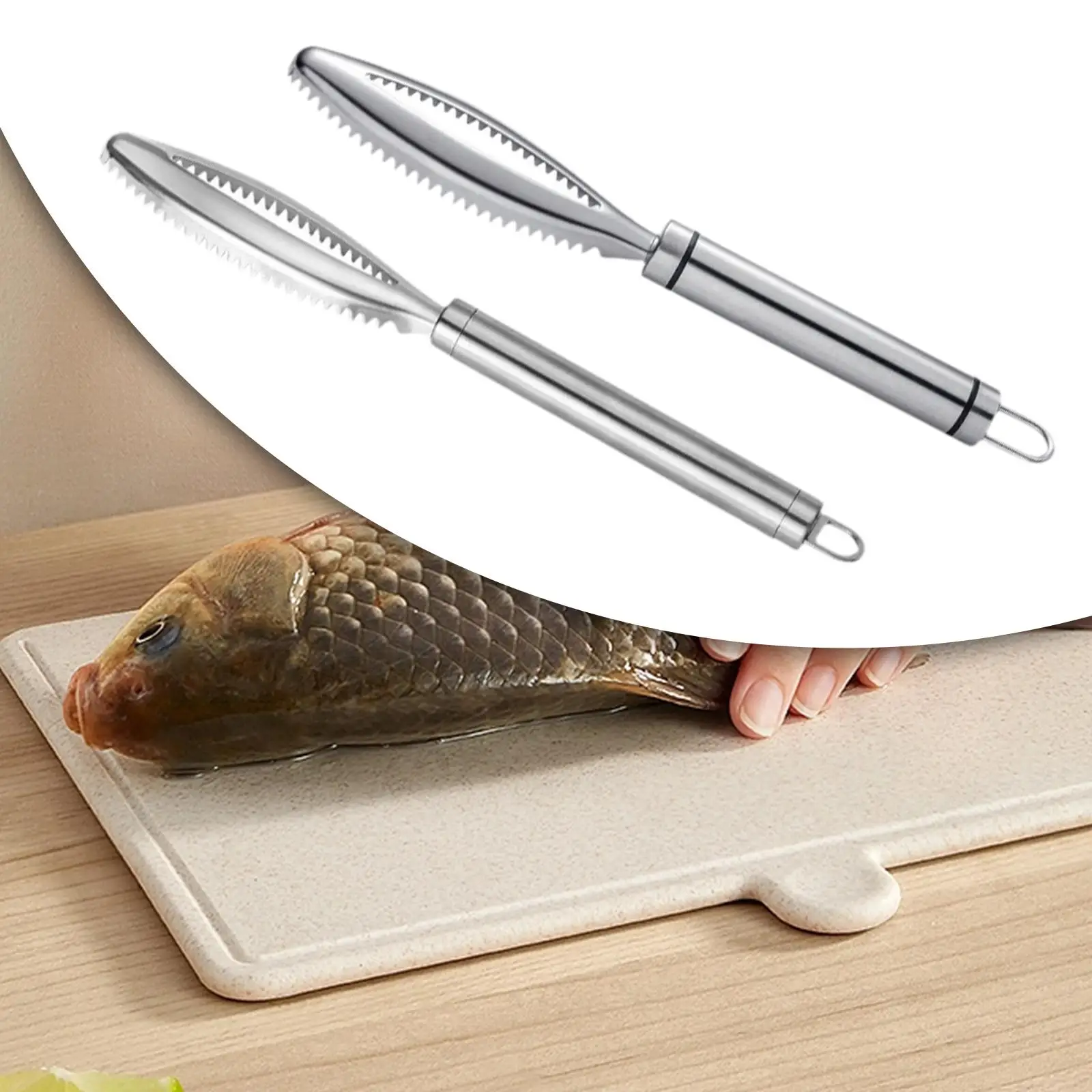 Fish Scale Scraping Tool Fish Descaler Tool Ergonomic Handle with Sawtooth Fish Scale Remover